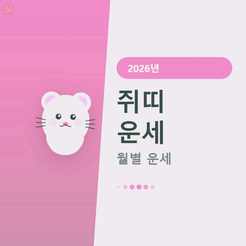 2026년 쥐띠 운세 (월별)