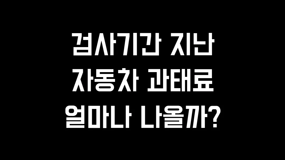 검사기간 지난 자동차 과태료 얼마나 나올까?