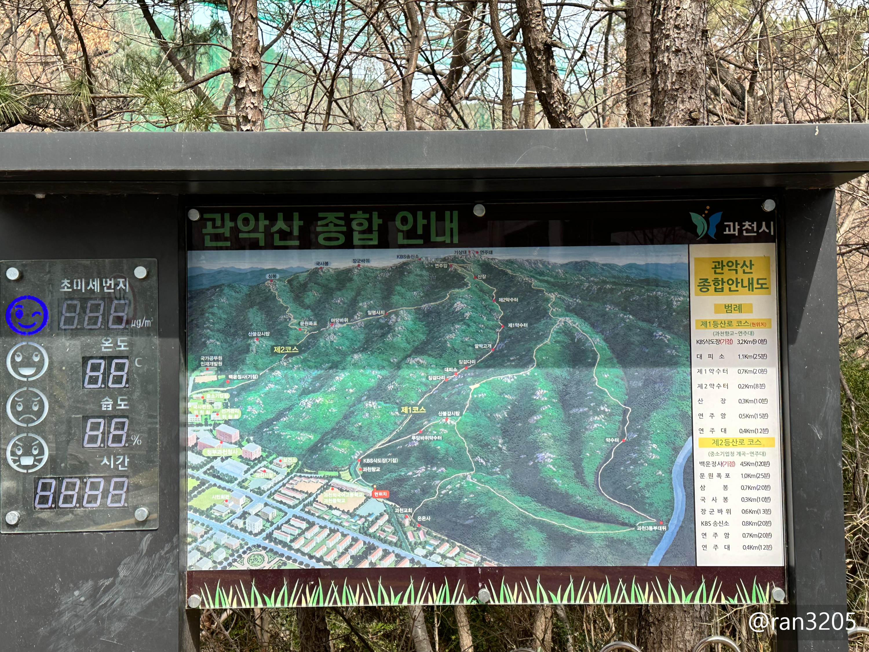 관악산 종합 안내도