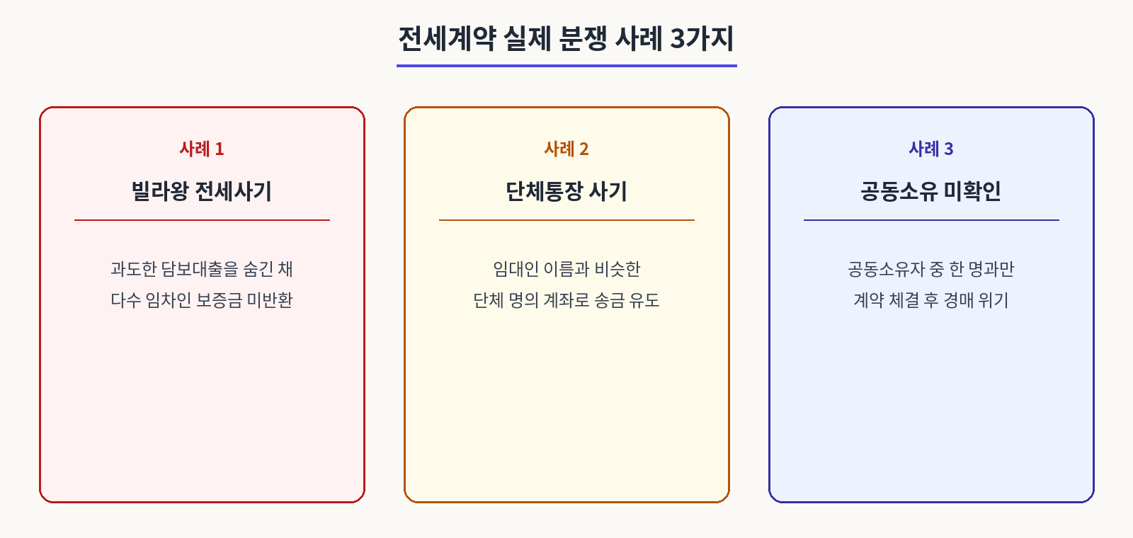 전세계약 실제분쟁사례 3가지