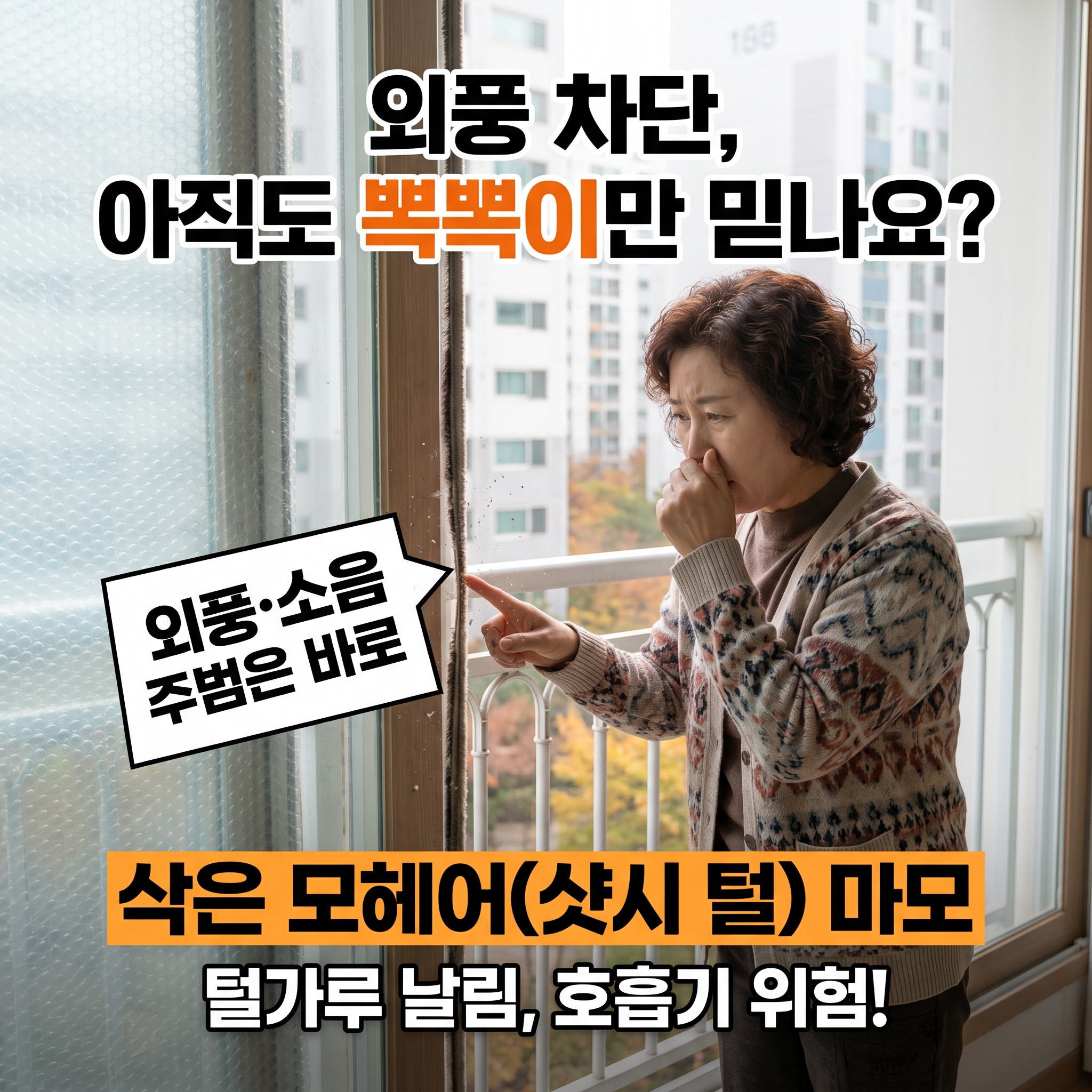 겨울철 난방비 절약? 뽁뽁이보다 샷시 모헤어 교체가 먼저인 이유