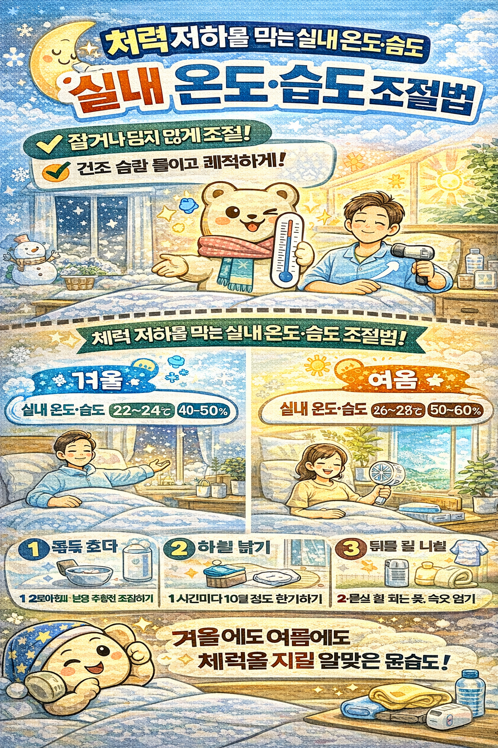 체력 저하를 막는 실내 온도&middot;습도 조절법