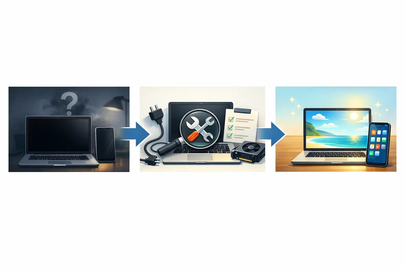 화면 검게 나올 때 (전원 점검, 밝기 설정, 하드웨어 진단)