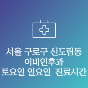 서울 구로구 신도림동 이비인후과 주말 토요일 일요일 문여는 병원 진료시간