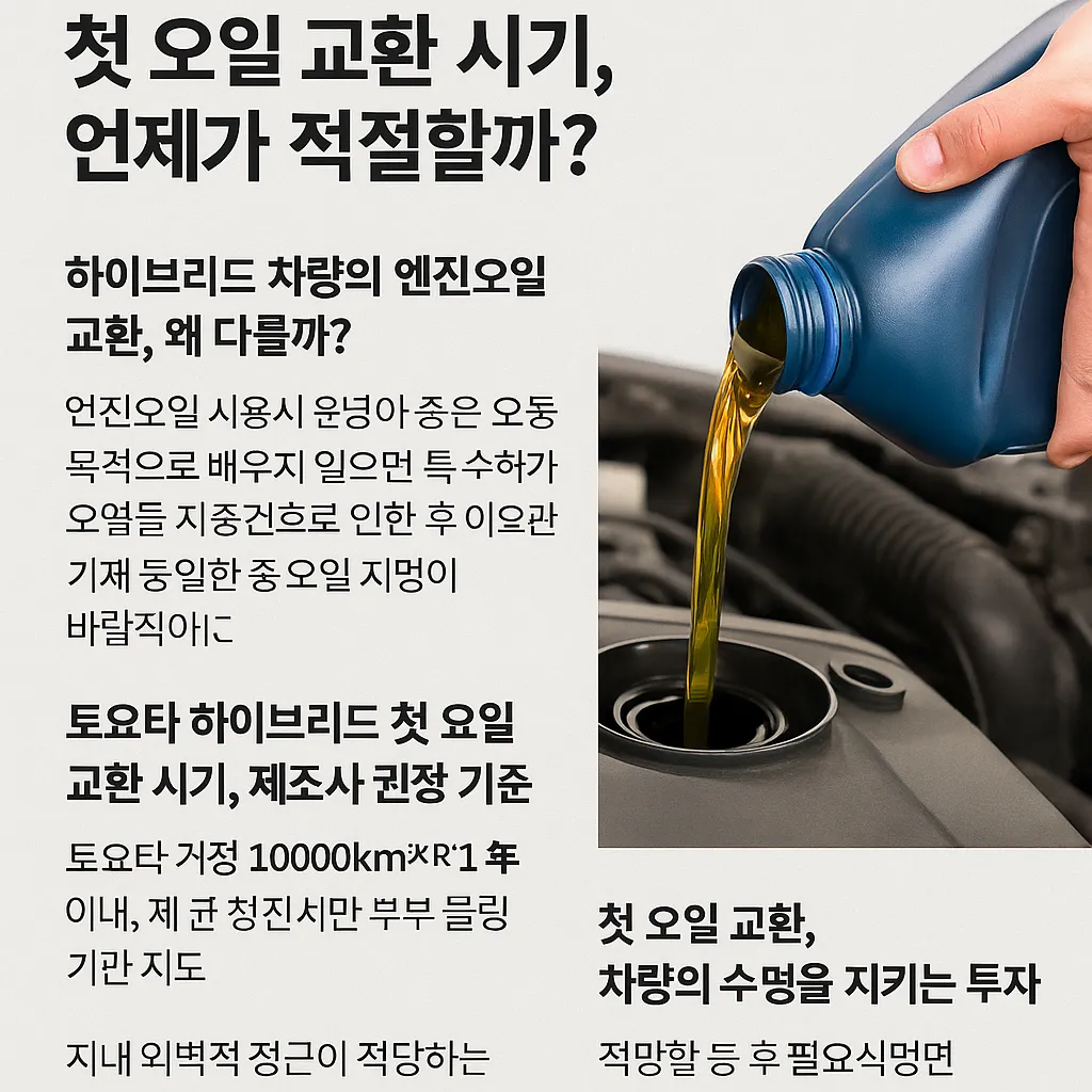 토요타 하이브리드 첫 오일 교환 시기
