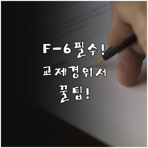 F-6 비자 필수 서류와 교제 경위서..