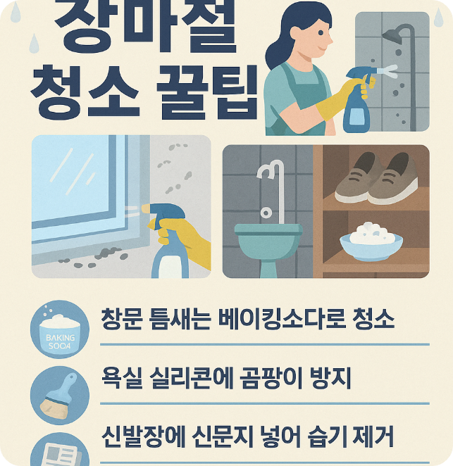 장마철 청소 꿀팁, 욕실 곰팡이 제거방법