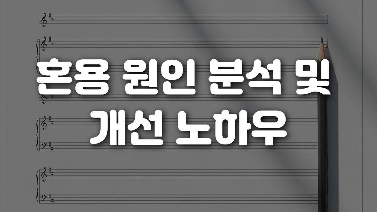 혼용 원인 분석 및 개선 노하우