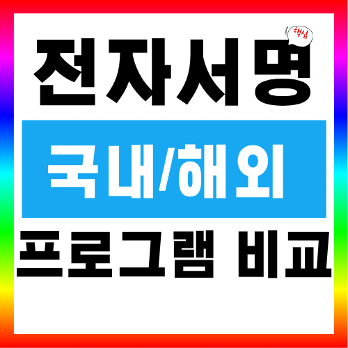 전자서명 프로그램 비교 (국내·해외 솔루션 차이점 분석)