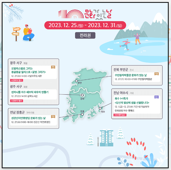 (12월) 문화가 있는 날 ; 전국 권역별 문화 프로그램 총정리!!!