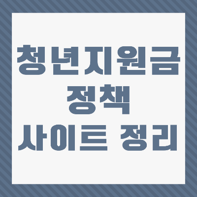 청년지원금 정책 사이트 정리 썸네일