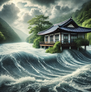 집 근처를 덮었으나 피해가 없는 꿈