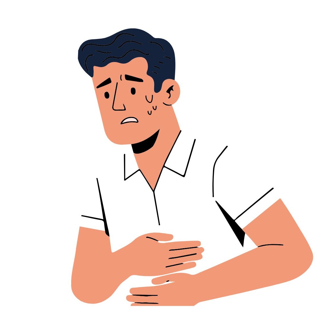 배에 가스 차는 남자 이미지