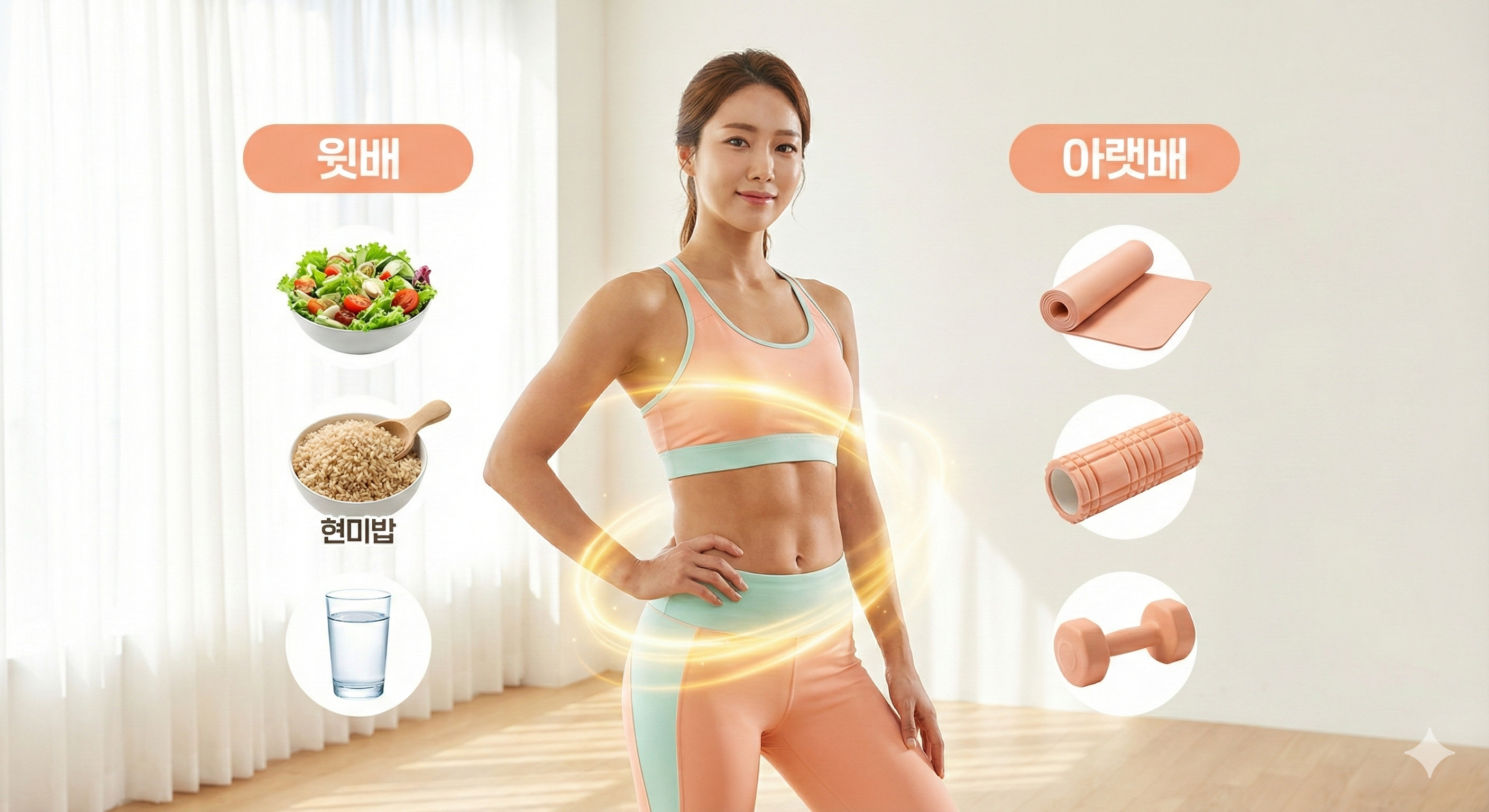 배와 아랫배의 차이를 설명하고 건강한 복부 라인을 위한 통합 솔루션설명