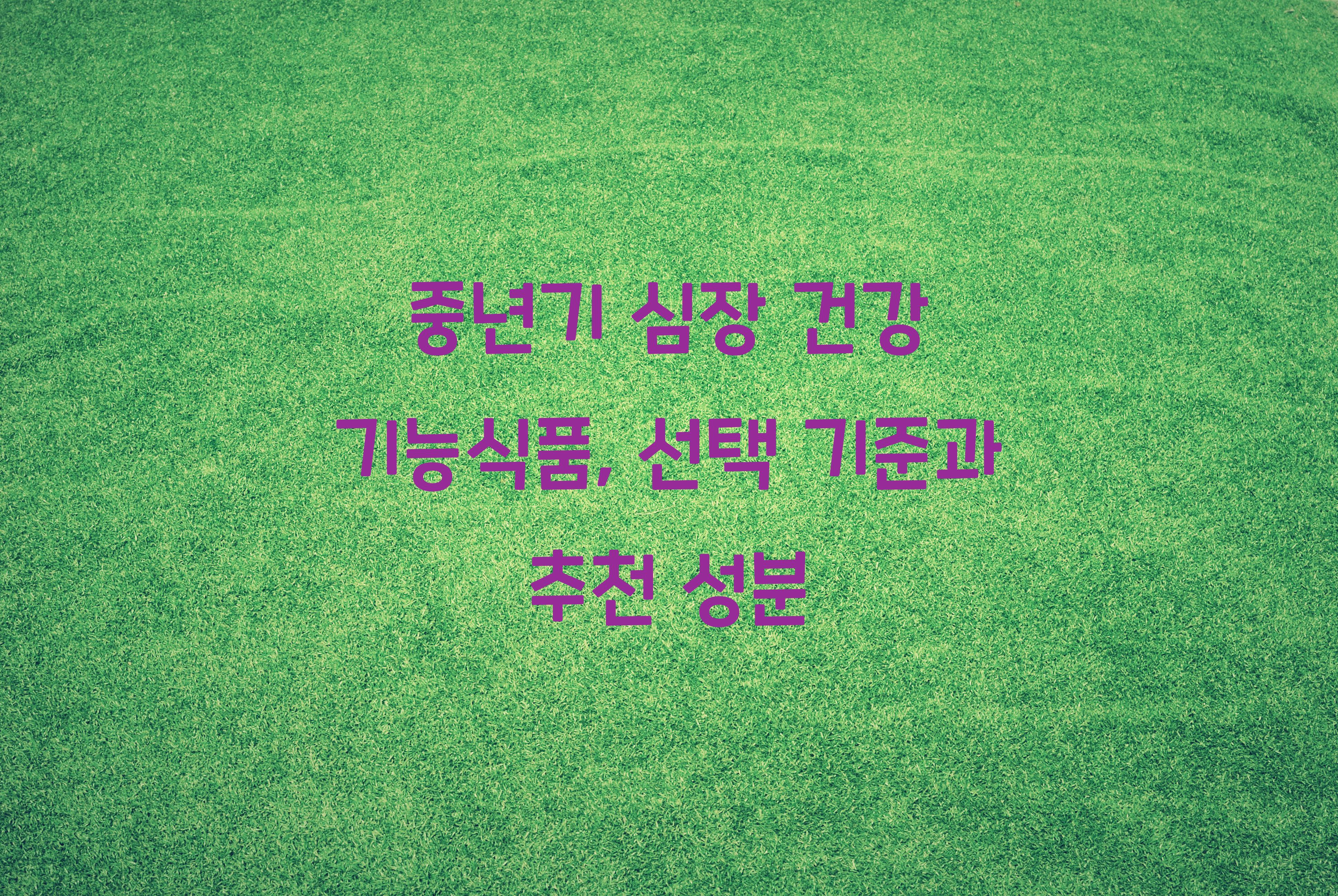 중년기 심장 건강 기능식품