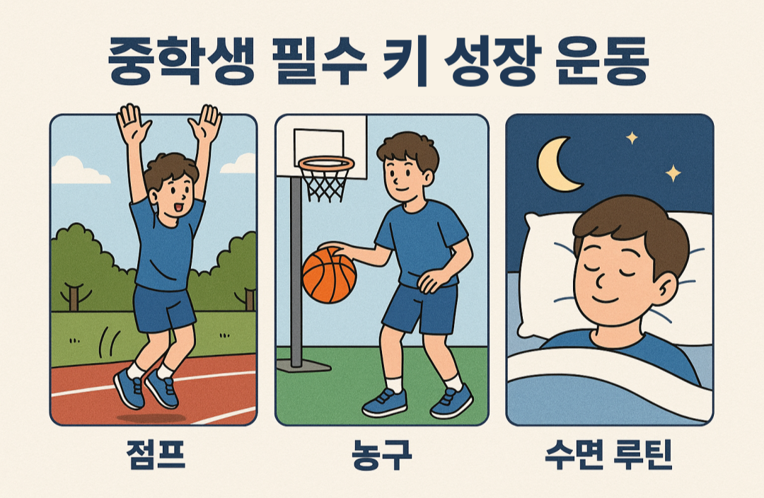 중학생 필수 키 성장 운동( 점프, 농구, 수면루틴을 중심으로)