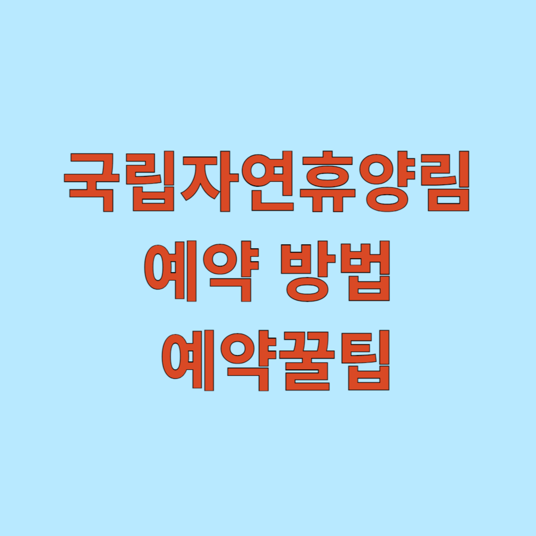 국립자연휴양림 예약 방법 및 예약 꿀팁!
