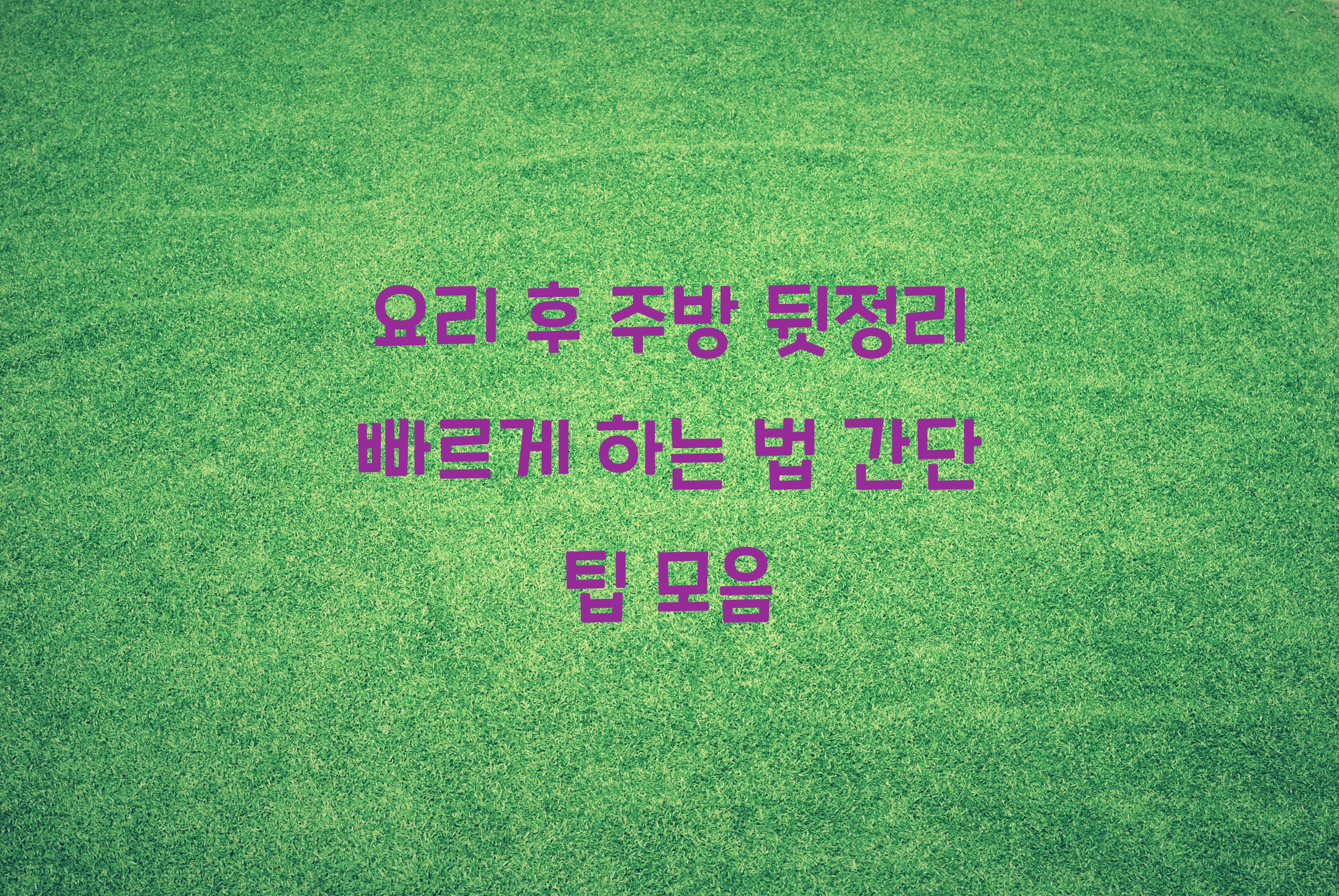 요리 후 주방 뒷정리 빠르게 하는 법