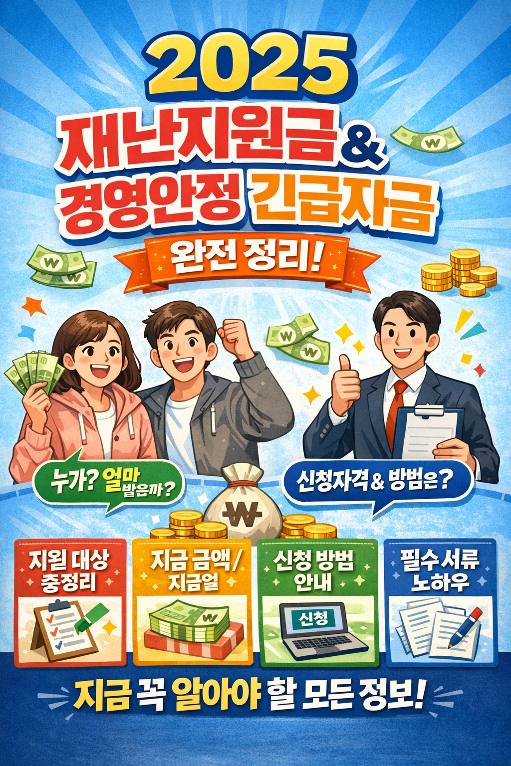 2025 재난지원금 &amp; 경영안정 긴급자금 완전 정리 (대상&middot;조건&middot;지급방식)