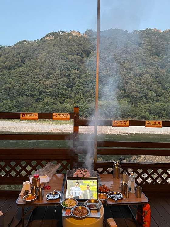 가을 캠핑 강원도 홍청 휴토피아 글램핑