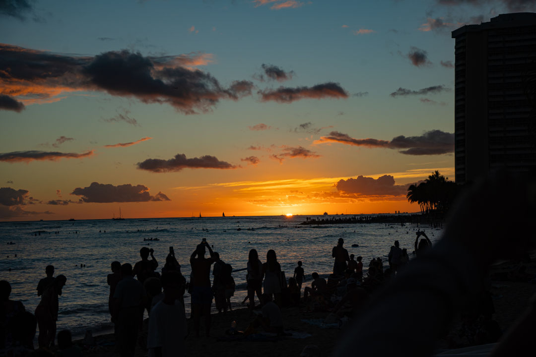 와이키키 해변 일몰