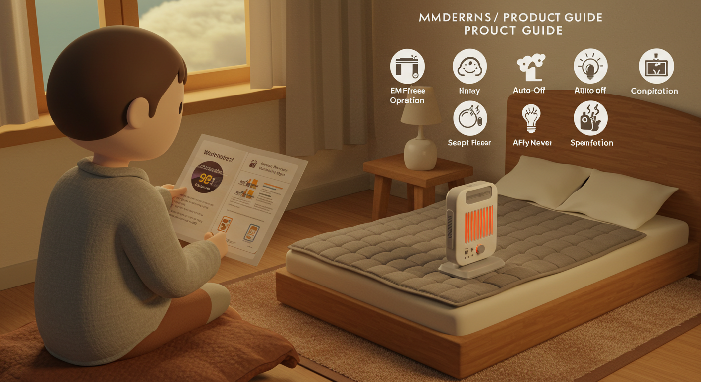 최신 기능을 확인하며 난방기 선택을 고민하는 실내 장면