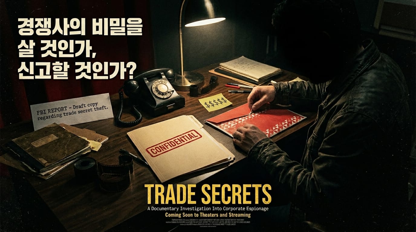 펩시에서 코카콜라 레시피 거래 제안 편지 봉투를 열어보는 이미지