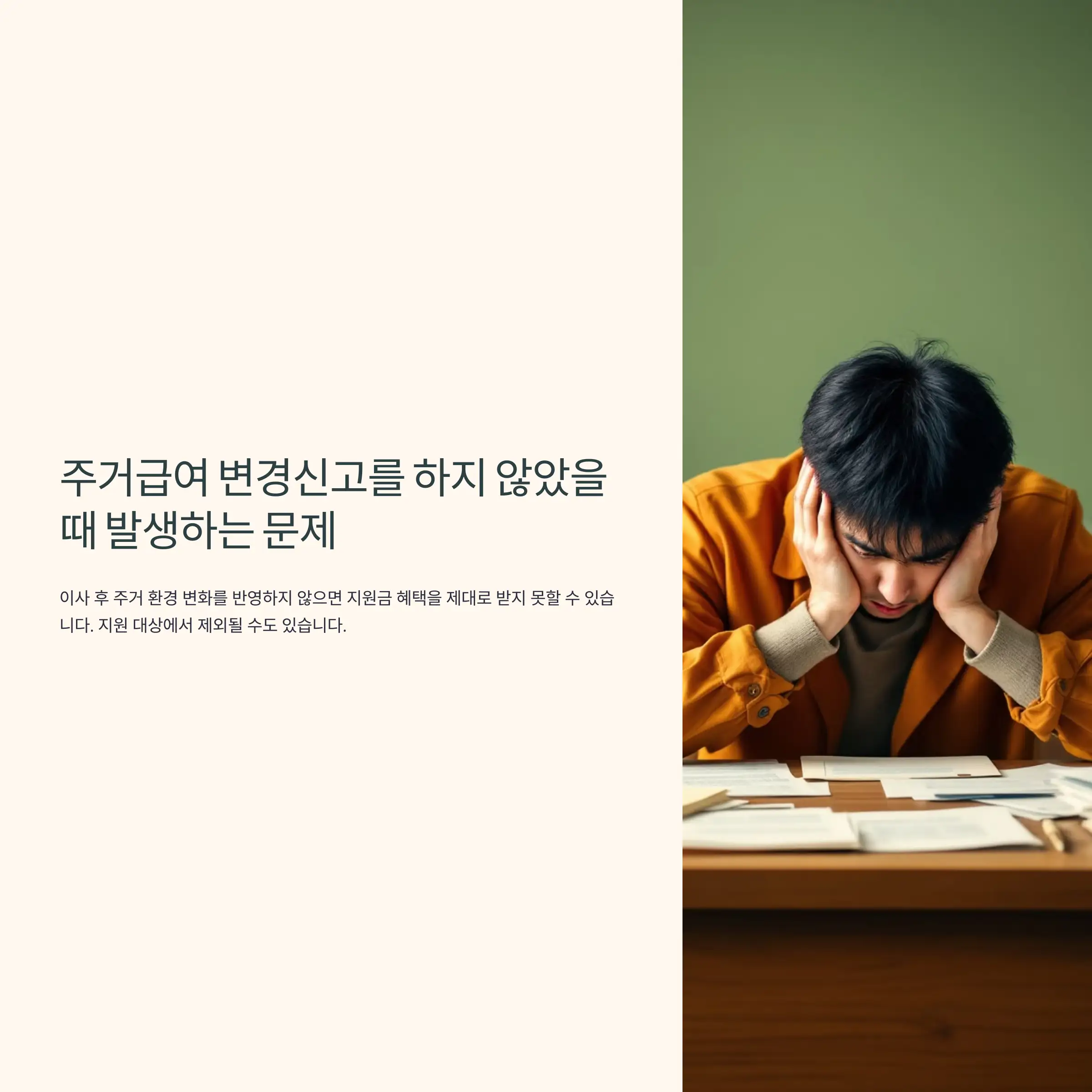 주거급여 변경신고를 하지 않았을 때 발생하는 문제 부정수급 방지