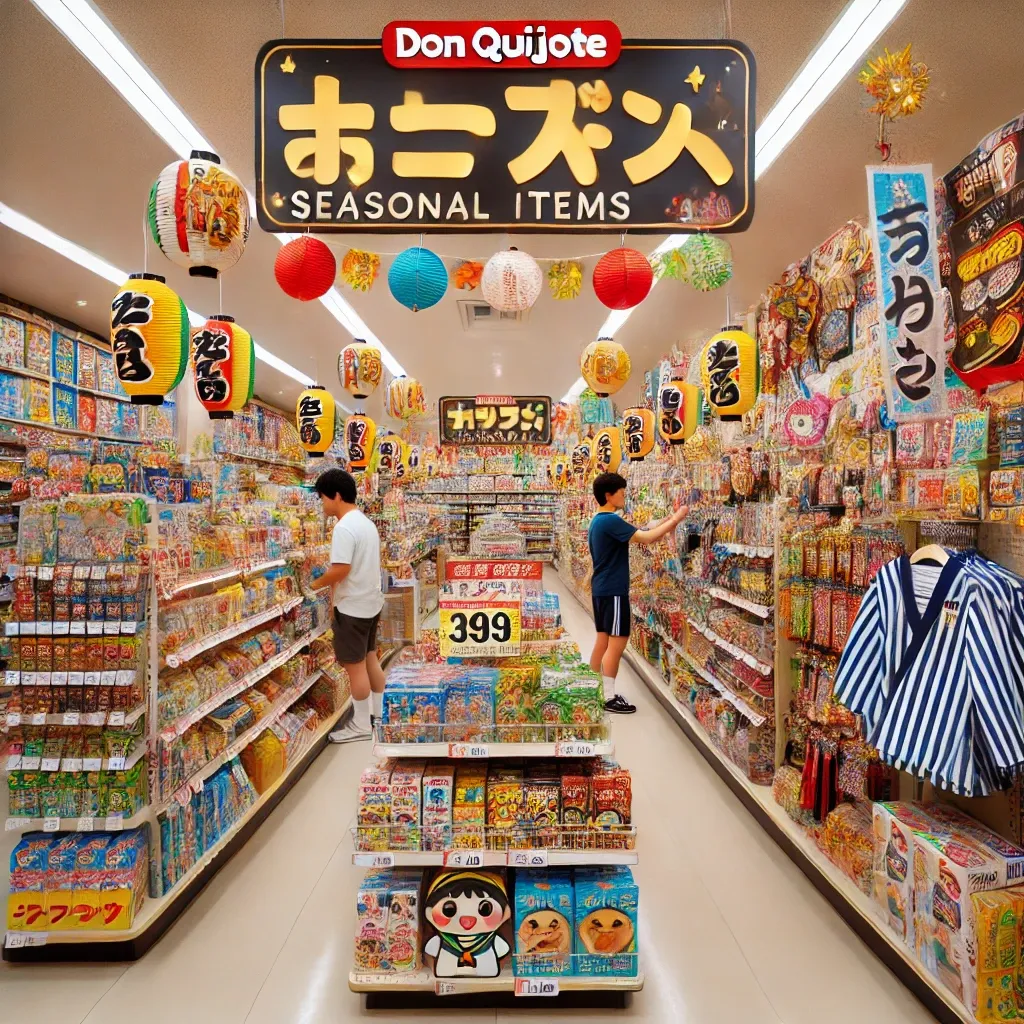 일본 돈키호테 매장의 계절 상품 코너