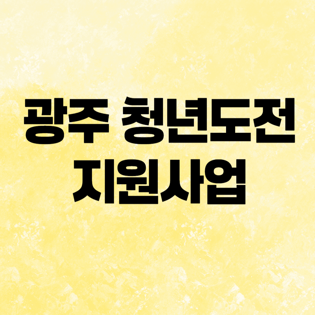 광주 청년도전지원사업