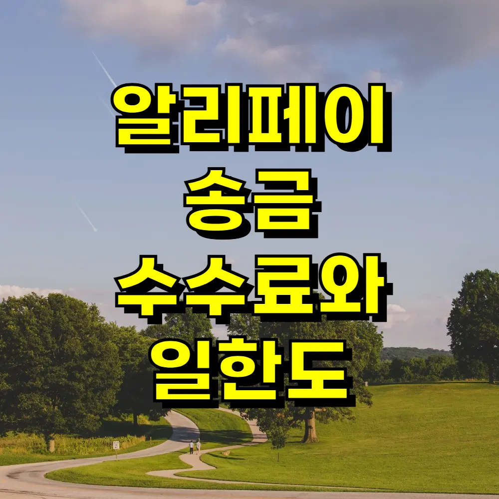 알리페이 송금 수수료와 일한도