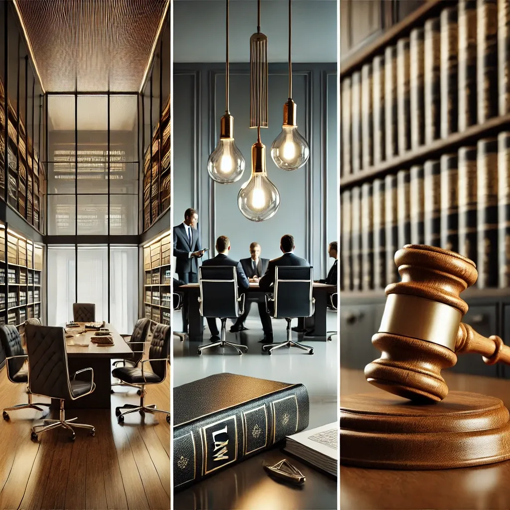 법률사무소-책상-가죽의자-법률서적-전문적인-사무실