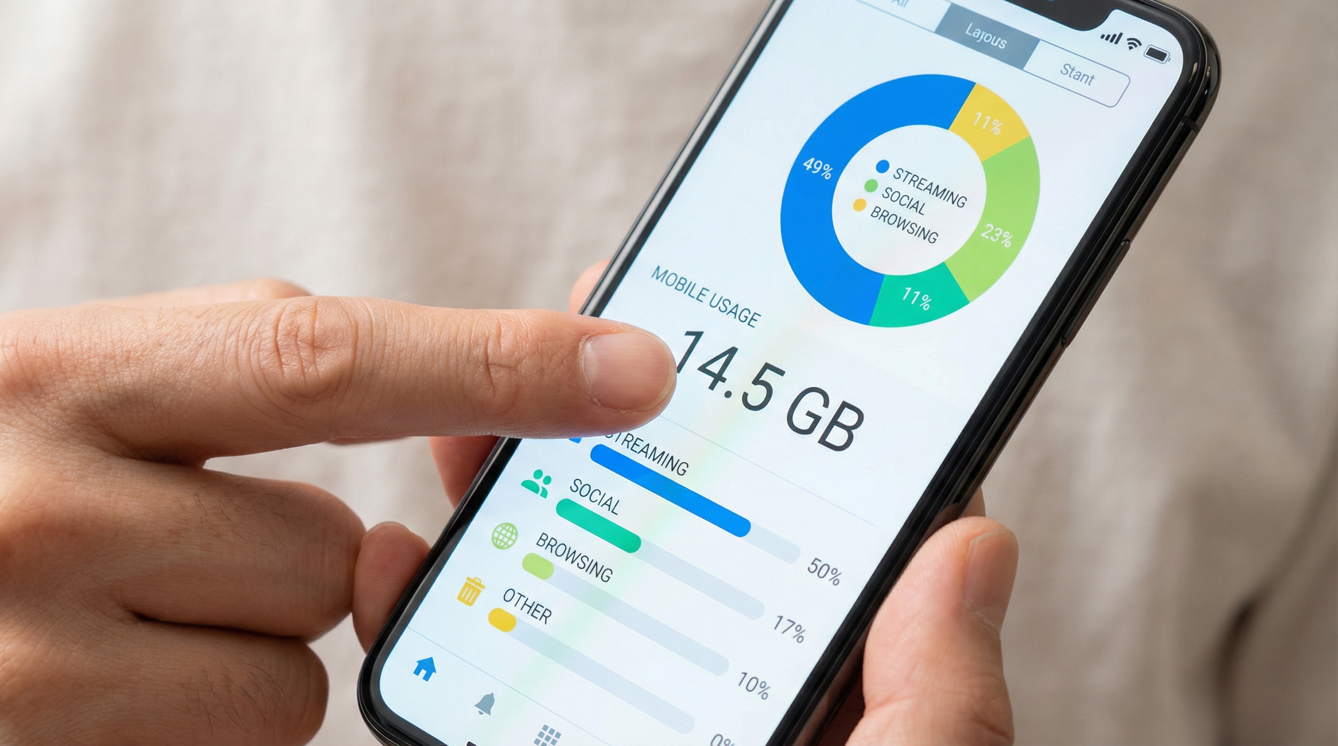 スマホのデータ使用量確認