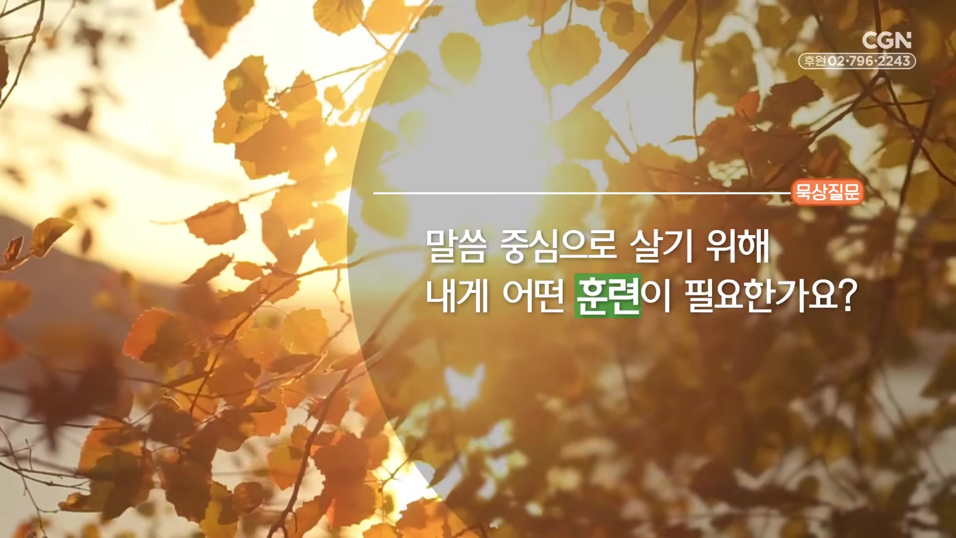말씀 중심으로 살기 위해 내게 어떤 훈련이 필요한가요?