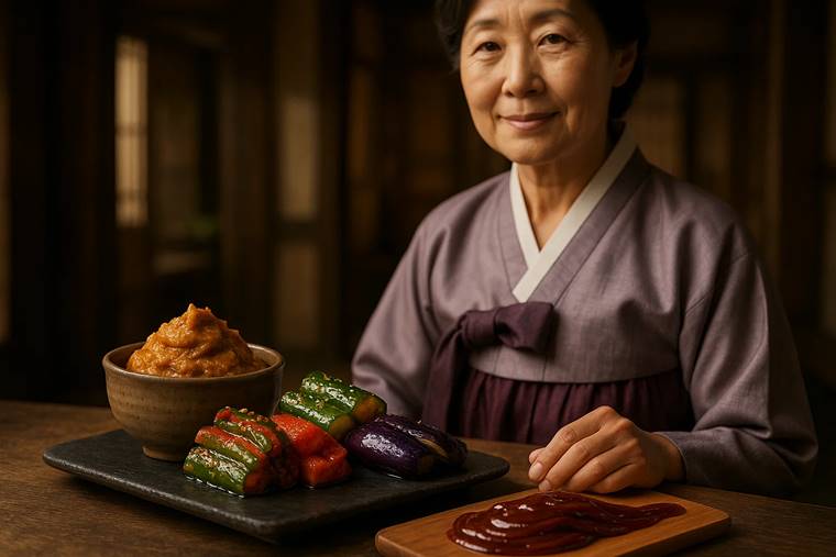 된장, 장아찌, 조청 등 전통 식재료를 현대적으로 재해석한 시그니처 한식 플레이팅