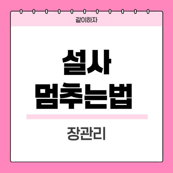 설사멈추는법