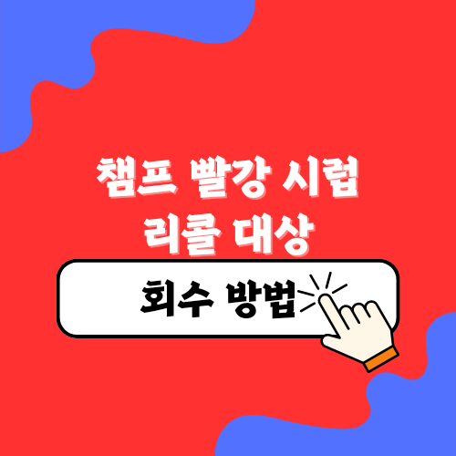 챔프 시럽 회수 방법 및 리콜대상 확인방법