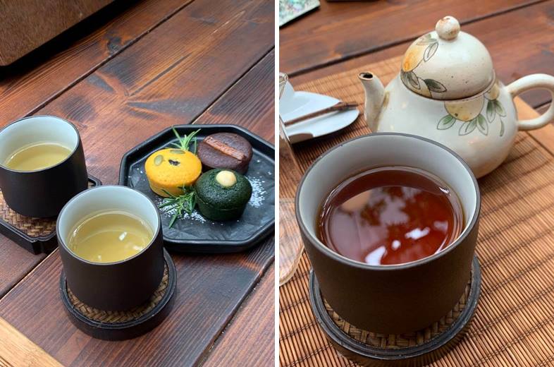 디저트와 같이 먹는 2가지 종류의 차