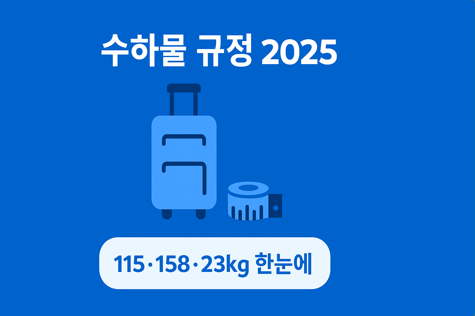 항공 수하물 규정 2025 핵심표(115·158·23kg) — 항공사 매트릭스