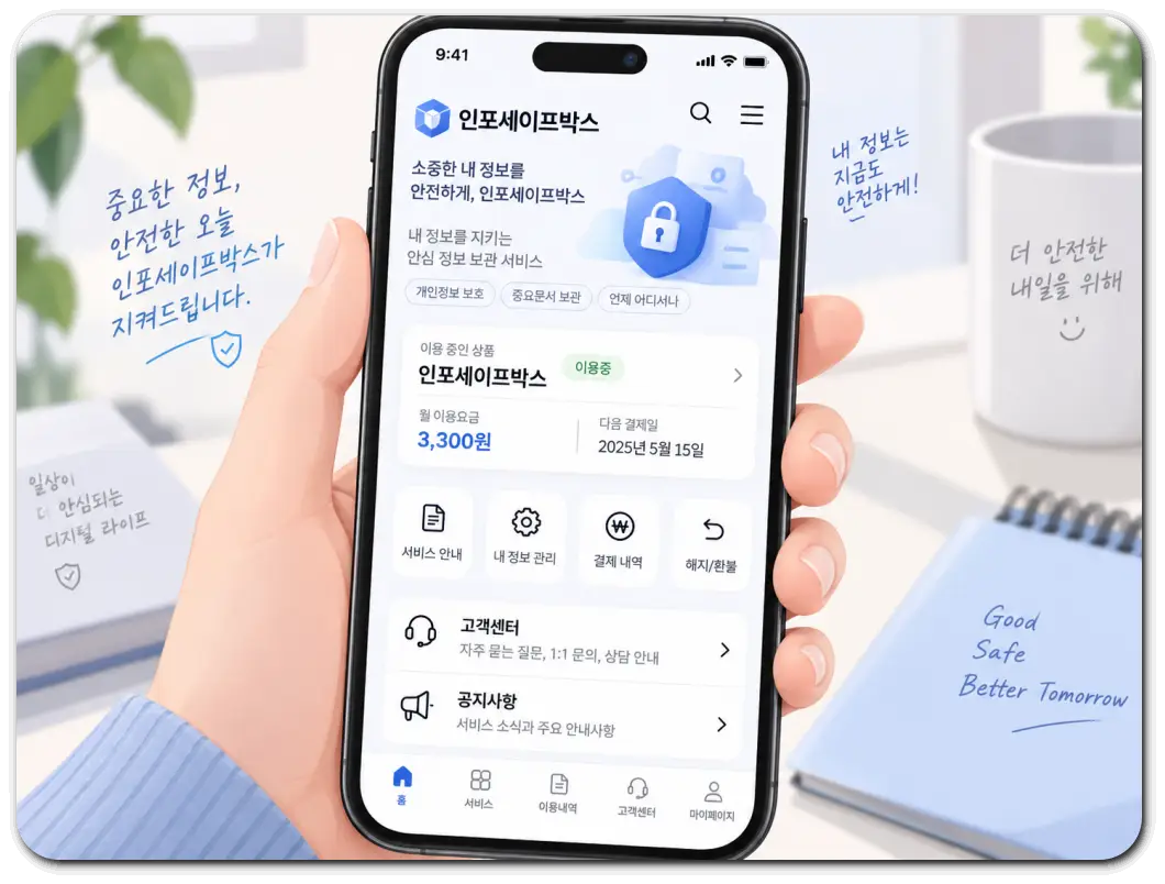 인포세이프박스-이용중-확인-화면
