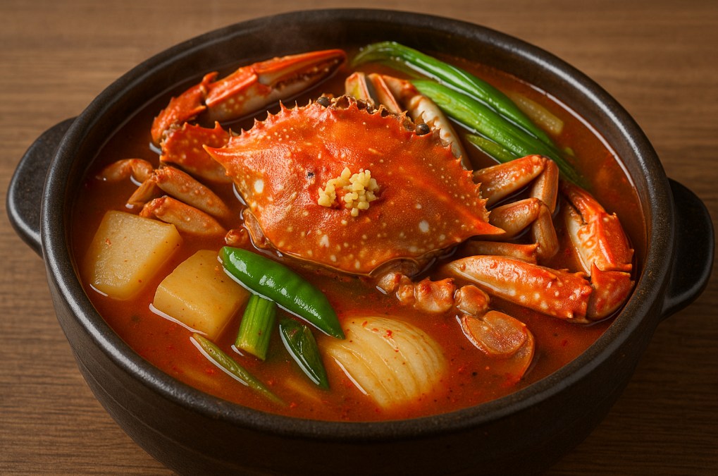 냄비에 담긴 맛있는 꽃게탕