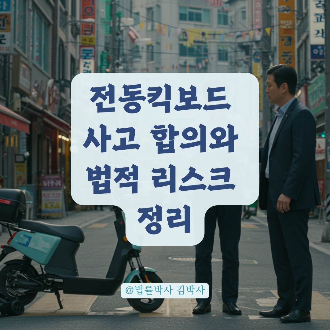 전동킥보드 사고, 다친 곳 없어도 합의 안 보면 생길 수 있는 일들 정리했습니다.