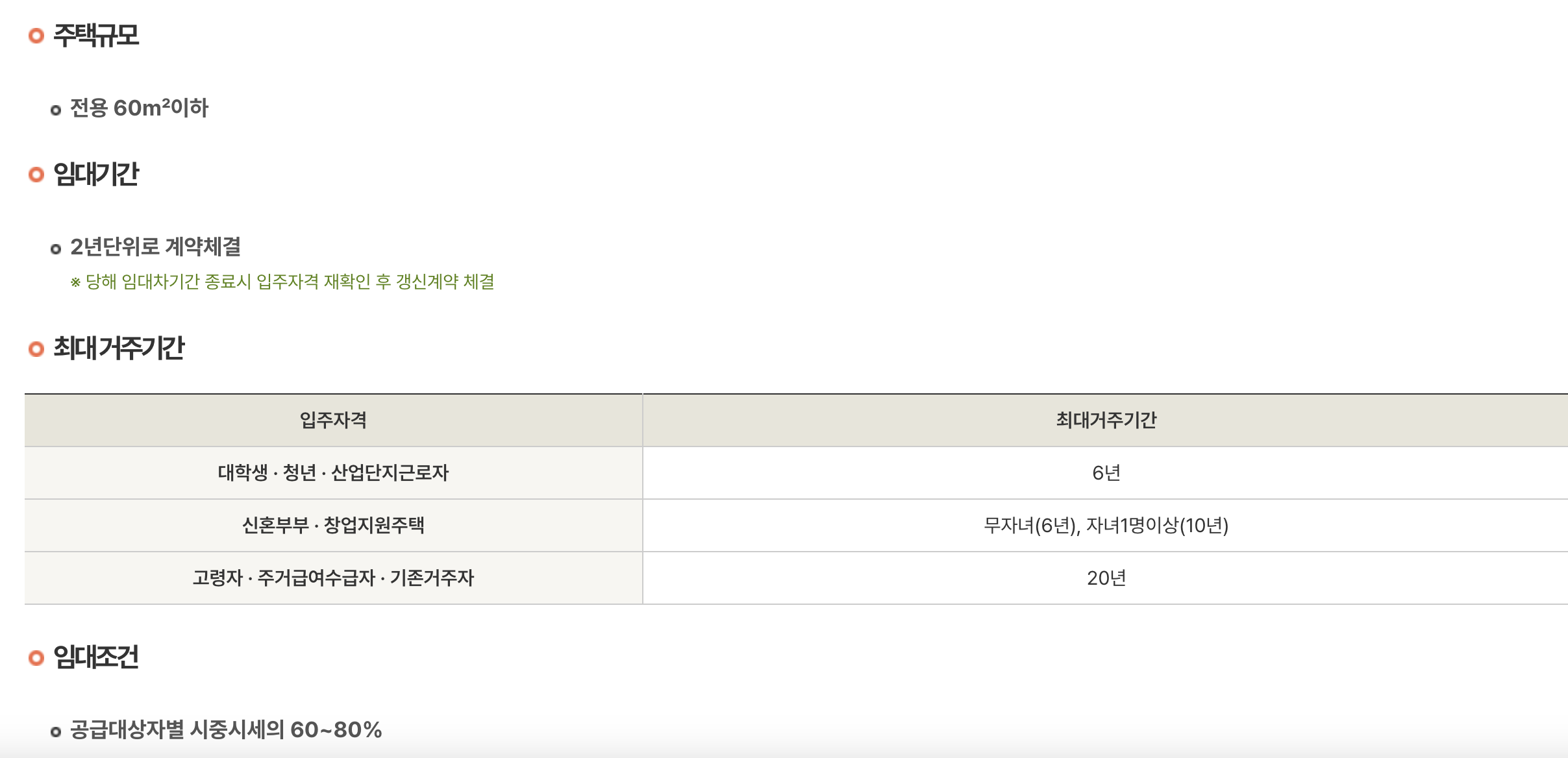 행복주택 주택규모