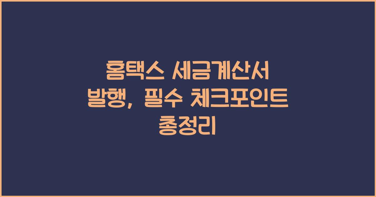 홈택스 세금계산서 발행