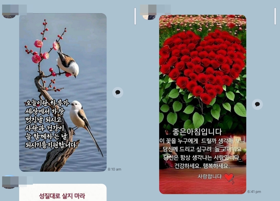 안부 카톡, 좋은 하루 카톡