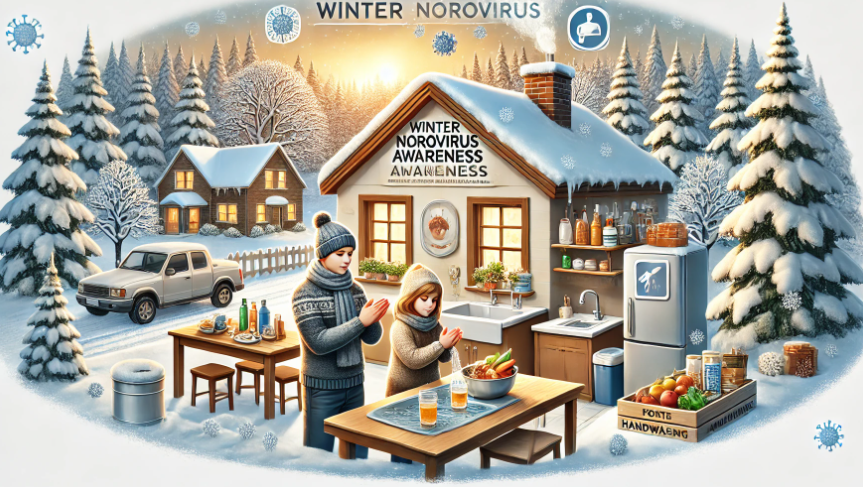 노로바이러스와 식중독의 차이를 보여주는 그림