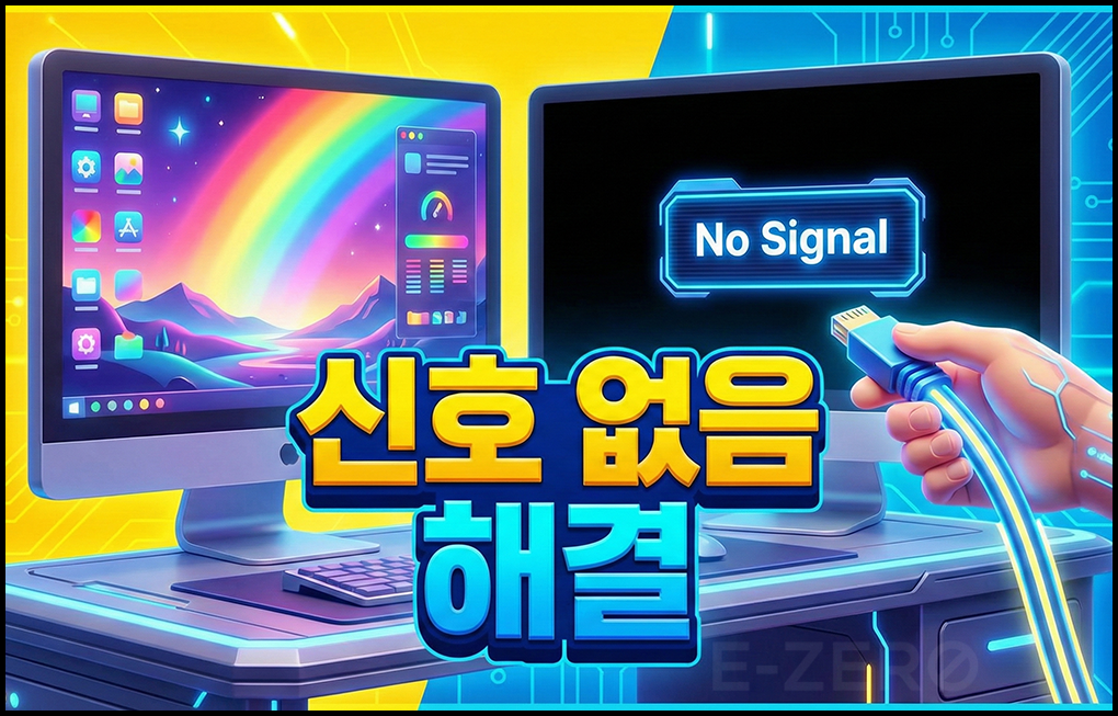 듀얼 모니터 신호 없음 검은 화면 해결 방법 썸네일