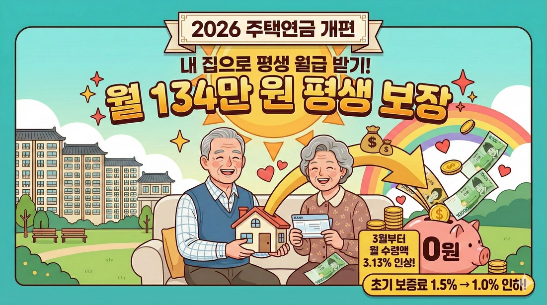 2026년 개편된 주택연금 수령액 인상 및 가입 혜택 안내.