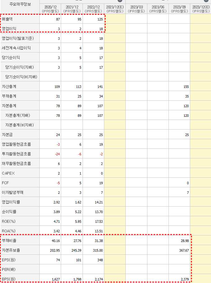 코셈 재무제표