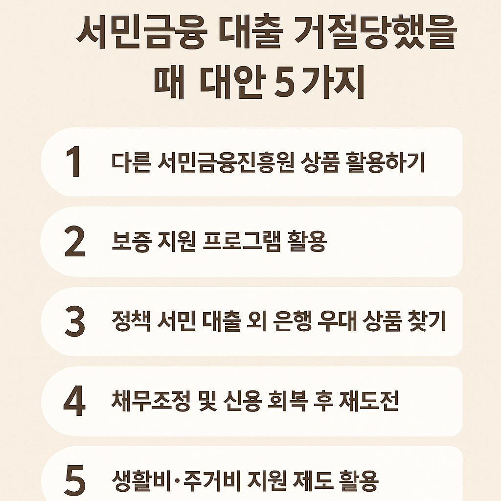 서민금융 대출 거절당했을 때 꼭 알아야 할 현실적인 대안 5가지